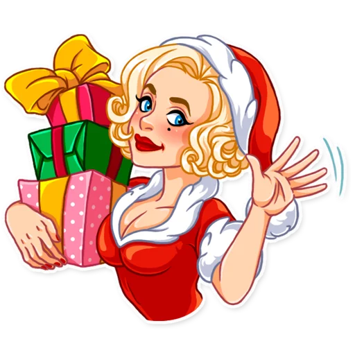 Telegram Sticker «Santa Girl» 👋