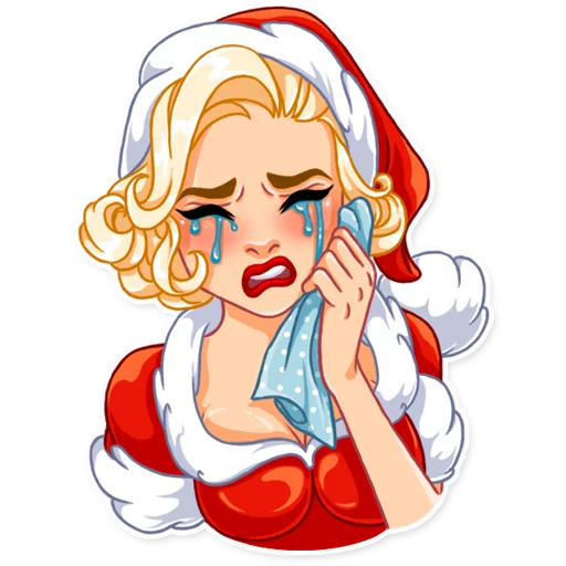 Telegram stiker «Santa Girl» 😭