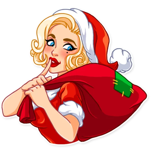 Telegram stiker «Santa Girl» 🤫
