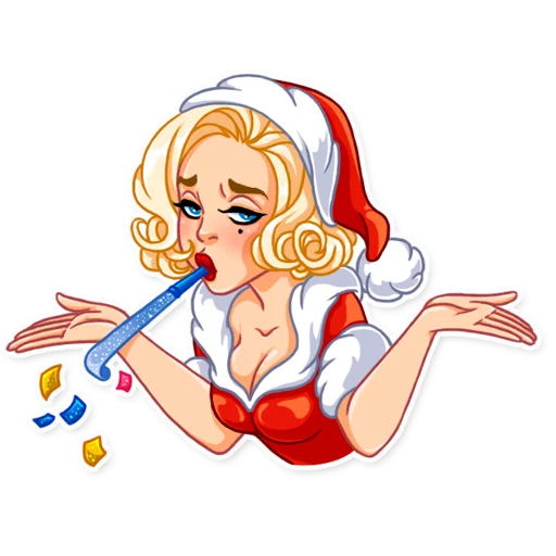 Telegram Sticker «Santa Girl» 🤷‍♀️