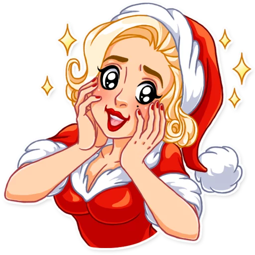 Telegram Sticker «Santa Girl» 😳