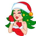 Telegram stikerlari Santa Girl