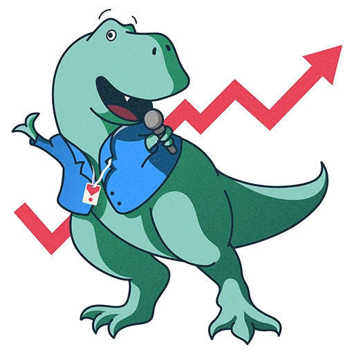 Telegram stiker «T-Rex by Selectel» 📈