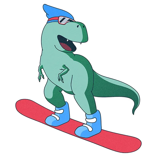 Telegram stiker «T-Rex by Selectel» 🏂