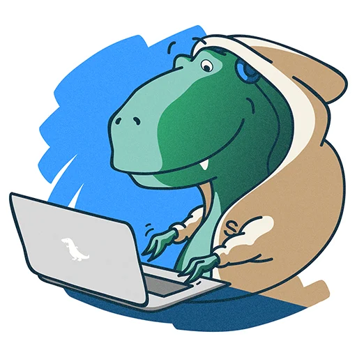 Telegram stiker «T-Rex by Selectel» 💻