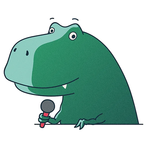 Telegram Sticker «T-Rex by Selectel» 🎤
