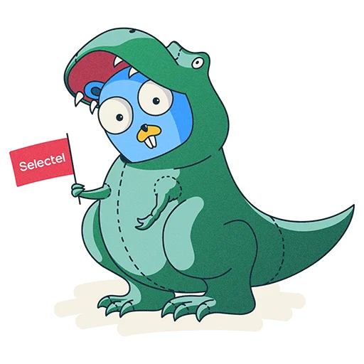 Telegram stiker «T-Rex by Selectel» 🦖