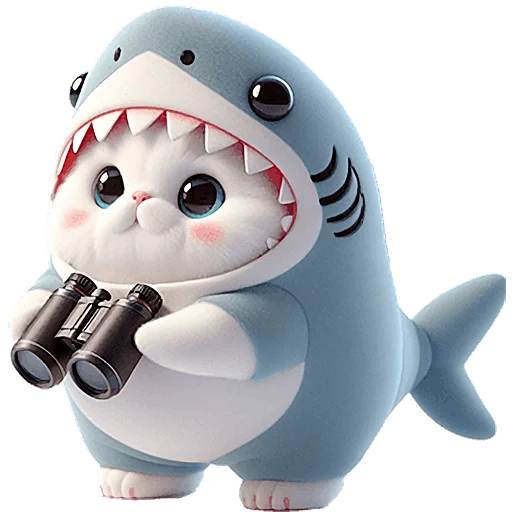 Telegram Sticker «Пушистые акулы 3» 🧐