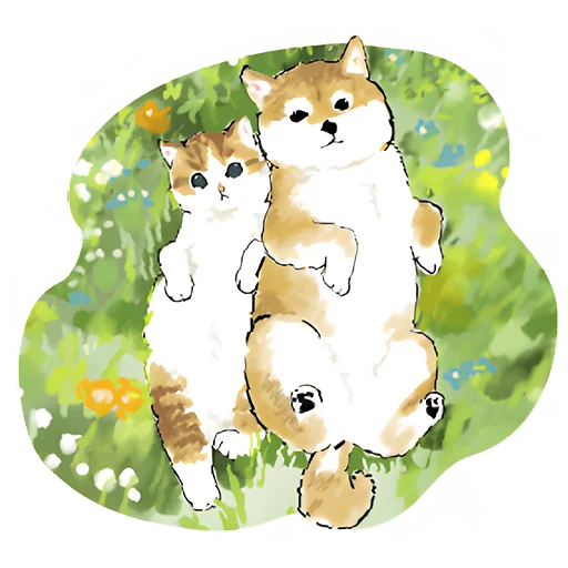 Telegram stiker «Шиба и Нян» 🥰