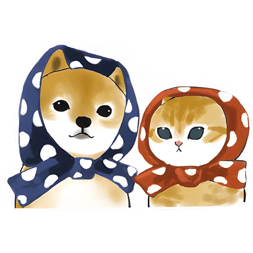 Telegram stiker «Шиба и Нян» 😊