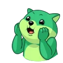 Telegram emoji Green Shiba