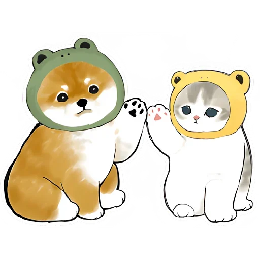 Telegram stickers Шиба и Нян котик
