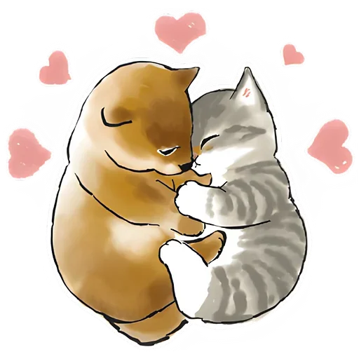 Шиба и Нян котик sticker ❤