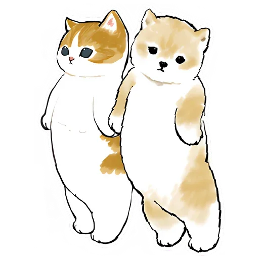 Telegram Sticker «Шиба и Нян котик» 😔