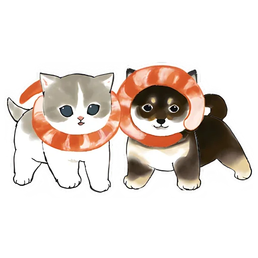 Шиба и Нян котик  sticker 😁