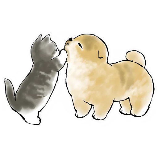 Telegram stiker «Шиба и Нян котик» 😉