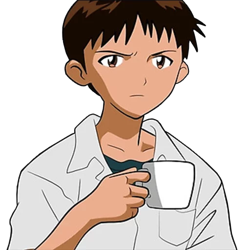 Telegram stiker «SHINJI WITH A FUCKING CUP» 😐