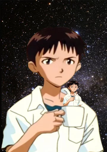 SHINJI WITH A FUCKING CUP emoji 😐