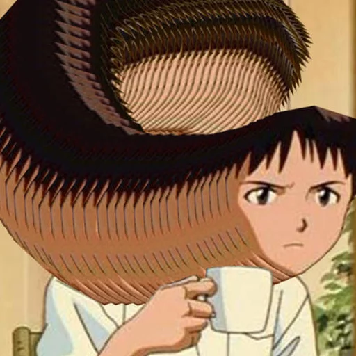 Telegram stiker «SHINJI WITH A FUCKING CUP» 😐