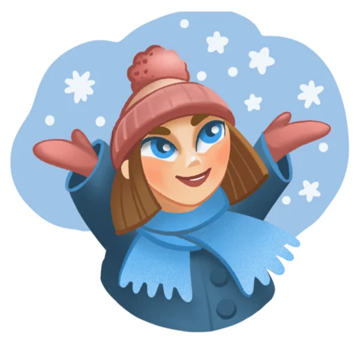 Telegram Sticker «Зимняя девочка» ☺️