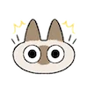 Емодзі Siamese Cat Lil Bean Puree Emoji 😨