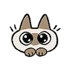 Емодзі Siamese Cat Lil Bean Puree Emoji 😲