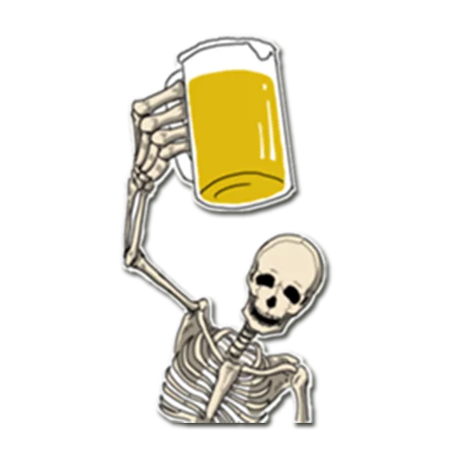 Telegram Sticker «Skeleton Bob / By OsmerOmar» 🍺