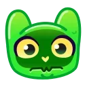 Стикер Slippery Cat Emoji 😐