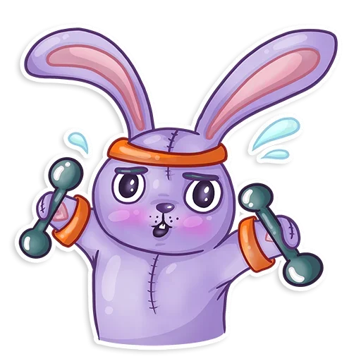 Telegram Sticker «Small Rabbit» 🏋‍♂