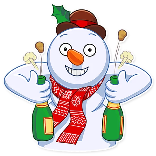 Snowy Buddy emoji 🍾