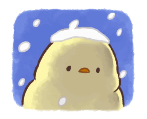 Стикер Soft and cute chick winter 🐥