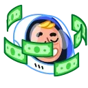 Astro Nate emoji 🤑