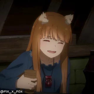 Стікер Spice and Wolf Merchant Meets the Wise Wolf 😂