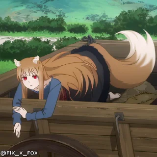 Стикер Spice and Wolf Merchant Meets the Wise Wolf 😒
