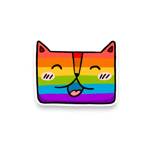 Telegram Sticker «Square Cats by Murka» 🌈