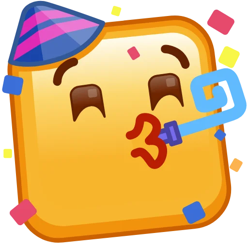 Стікер Square Emoji 🥳