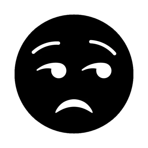 Стикер Telegram «Black emojis» 😒