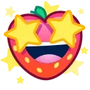 Strawberry Emoji emoji 🤩