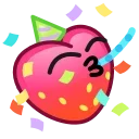 Емодзі Strawberry Emoji 🥳