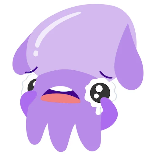Stubby the Squid emoji 😢