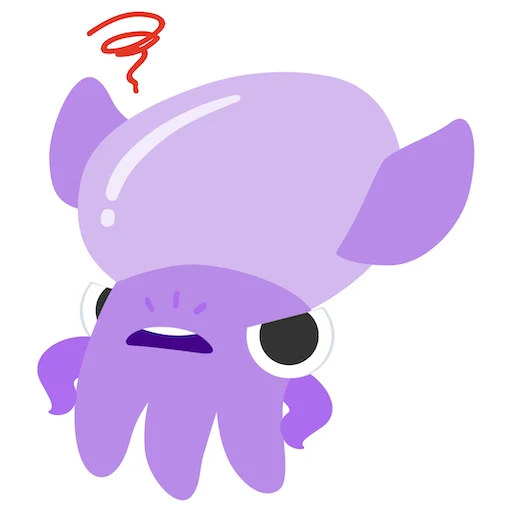 Stubby the Squid emoji 😠