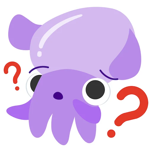Telegram Sticker «Stubby the Squid» 🤔