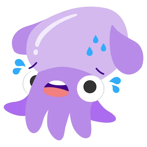 Stubby the Squid emoji 😰