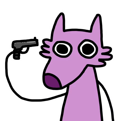 Telegram stiker «Stupid pink dog» 🔫