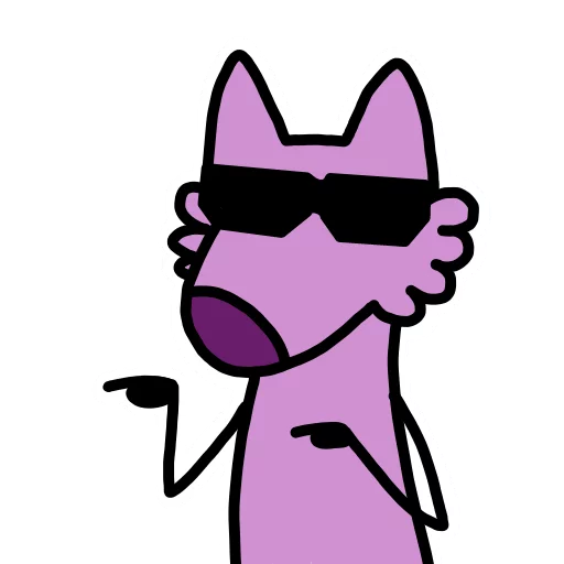 Эмодзи Stupid pink dog 👉