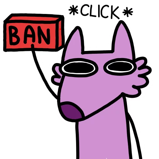Telegram stiker «Stupid pink dog» 🚫