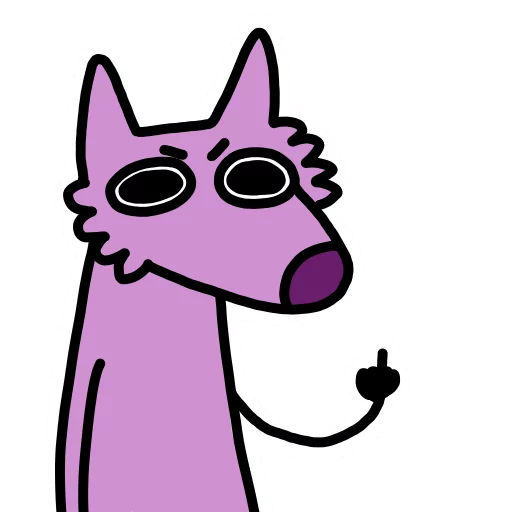 Эмодзи Stupid pink dog 🖕