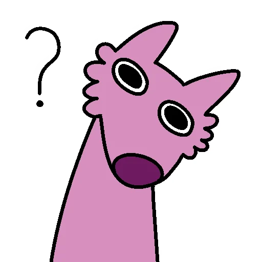 Telegram Sticker «Stupid Pink Dog 2» ❓