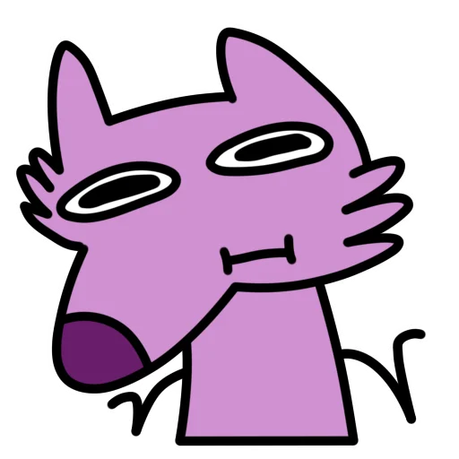 Стикер Глупый Фиолетовый Волк 🤷‍♂️