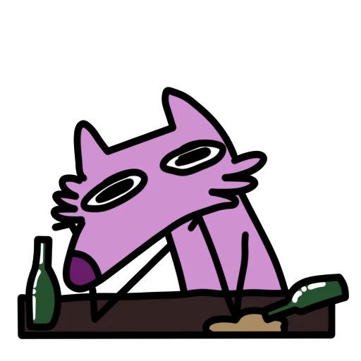 Эмодзи Глупый Фиолетовый Волк 😔